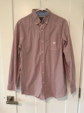 Chaps Men’s Orange & Blue Plaid Button-Down Shirt